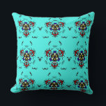 Turquoise Tribal Mandala" Kudde<br><div class="desc">Add a pop of vibrant color to your sofa or bed with this turquoise throw pillow. Featuring an intricate tribal mandala design,  this high-quality pillow blends modern geometric style with a touch of ethnic elegance."</div>