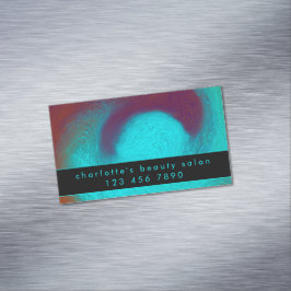Turquoise Unique Modern Cool Hair Nail Salon Magnetiska Visitkort