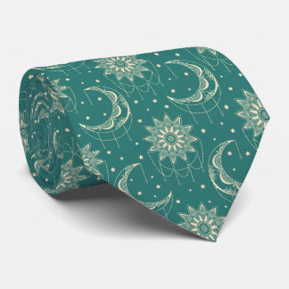 Turquoise vintage moon ornamental pattern slips