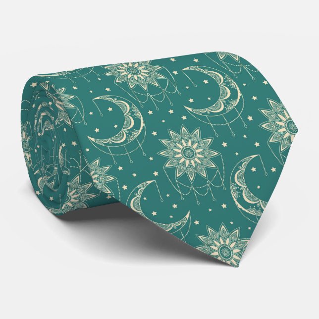 Turquoise vintage moon ornamental pattern slips (Rullad)