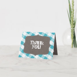 Turquoise & White Gingham Canvas Tack Cards