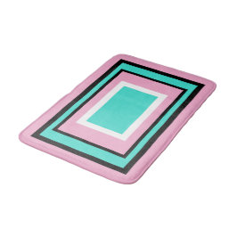 Turquoise White Pink Black Geometric Badrumsmatta