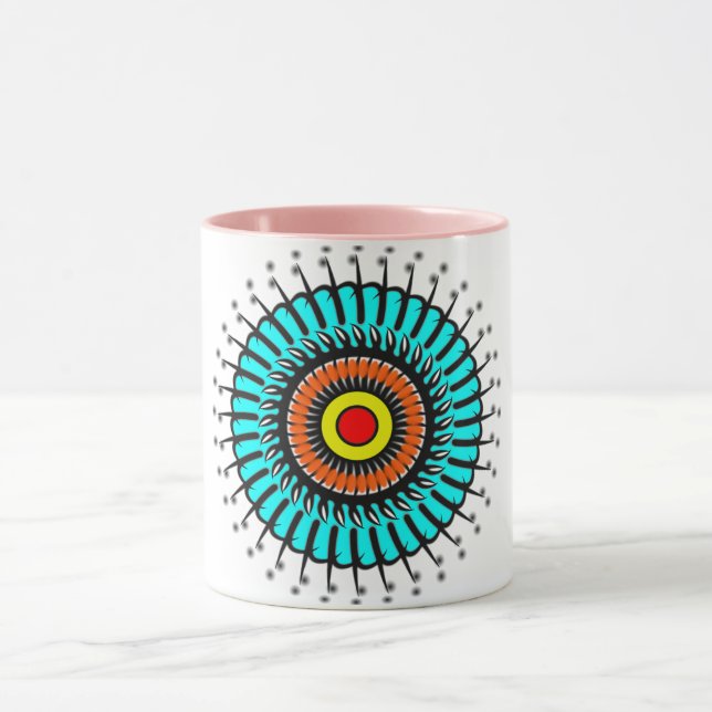 Turquoise Zen Mandala Mugg (Center)