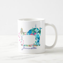 Turquota Patchwork Quilt Sewing Maskin Kaffemugg