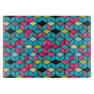 Turquouise och Rosa Cube Mönster