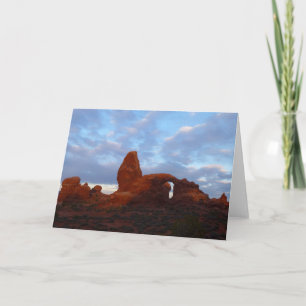 Turret Arch vid Sunrise i Arches nationalpark Kort