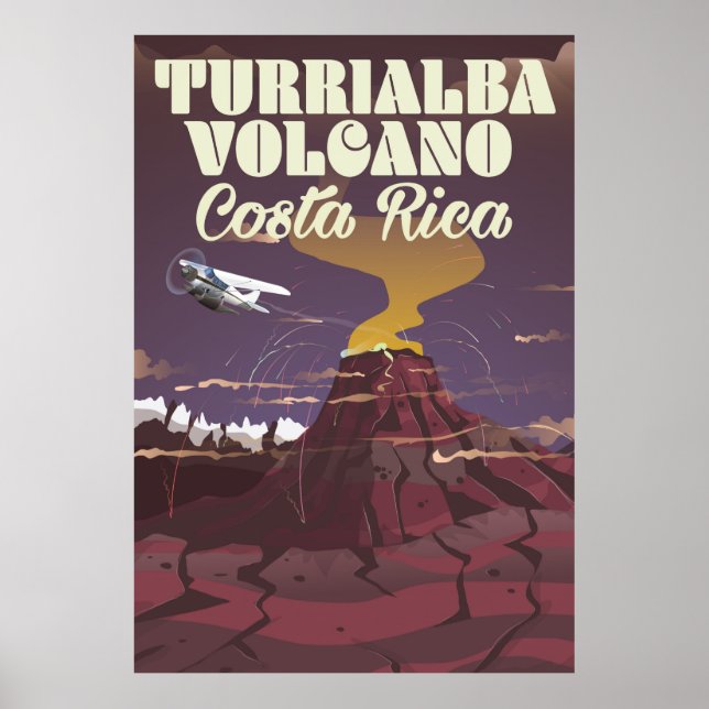 Turrialba vulkanen Costa rica researesaffiche Poster (Framsidan)