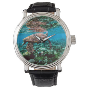 Tursköldpadda under havet armbandsur