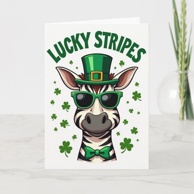 TurStripig Zebrakort för St. Patricksdagen Kort (Framsida)