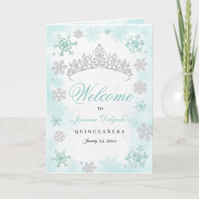 Turtabise Winter Wonderland Quinceanera Program (Framsida)