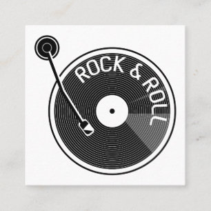 Turtable Record Player Rock and roll Vinyl Record Fyrkantigt Visitkort