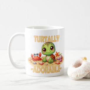 Turtally Ad,roligt pun Cute baby Turtle tecknad Kaffemugg