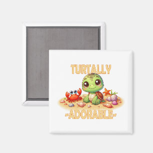 Turtally Ad,roligt pun Cute baby Turtle tecknad Magnet