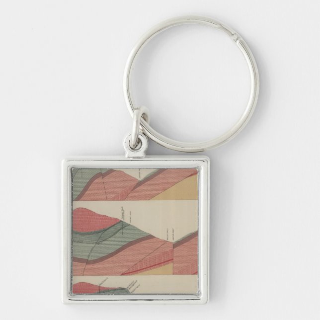 Turtelotte Park Mining District Lakan Fyrkantig Silverfärgad Nyckelring (Framsidan)