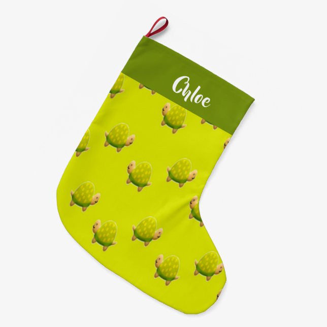 Turtlar för grönt av eget namn stor julstrumpa (Framsidan (Hängande))