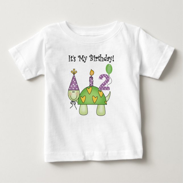 Turtle 2nd Birthday Tee Shirt (Framsida)