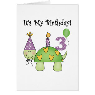 Turtle 3rd Birthday Tshirts and Gifts Hälsningskort