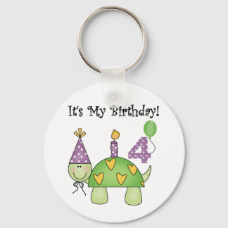 Turtle 4e födelsedagen Tshirts och Gifts Nyckelring