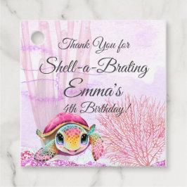 Turtle 4e födelsedagen, under havet gåvor etiketter