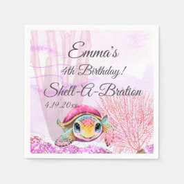 Turtle 4e födelsedagen, under havet pappersservett