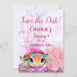 Turtle 4e födelsedagen, under havet spara datumet