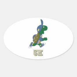 Turtle 5K - Blue Ovalt Klistermärke