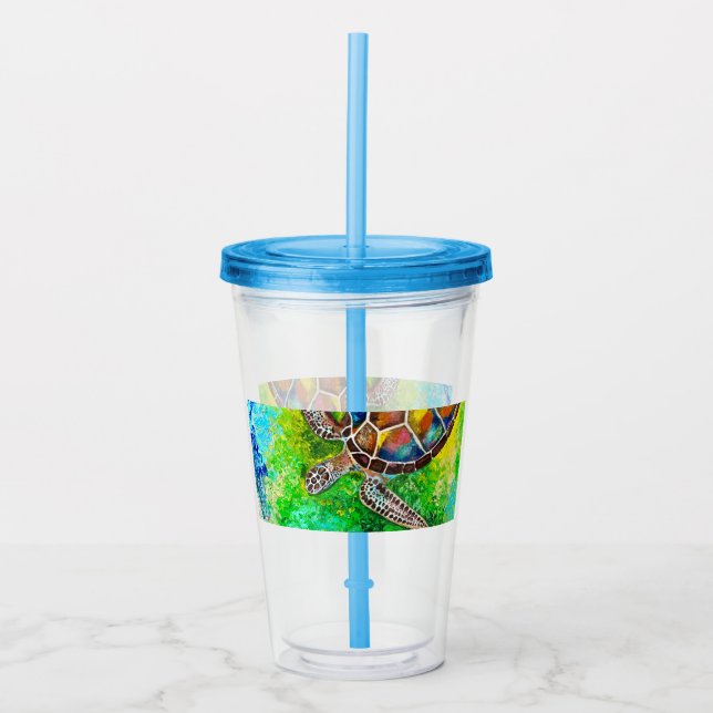 Turtle Acrylic Tumbler Take Away Mugg (Framsida)