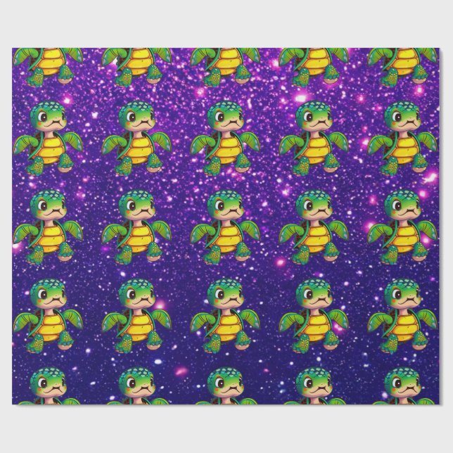 Turtle Adsible Cute Charming Thmet Inspired Presentpapper (Platt)