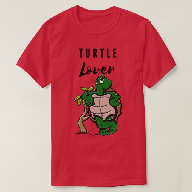 Turtle Älskare 6 T Shirt (Design framsida)