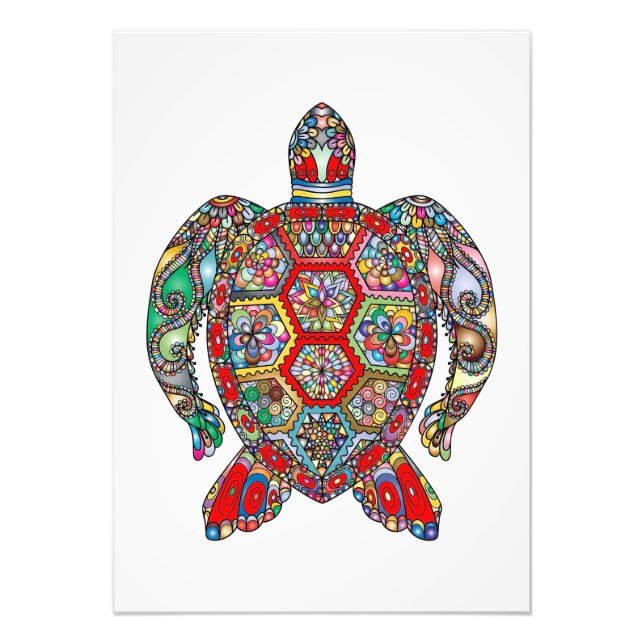 Turtle Älskare Abstrakt Turtle Fototryck (Framsidan)