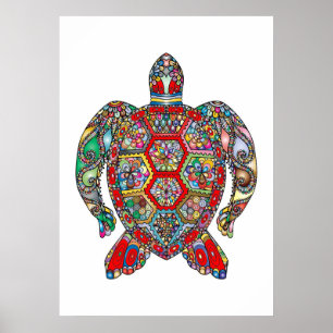 Turtle Älskare Abstrakt Turtle Poster