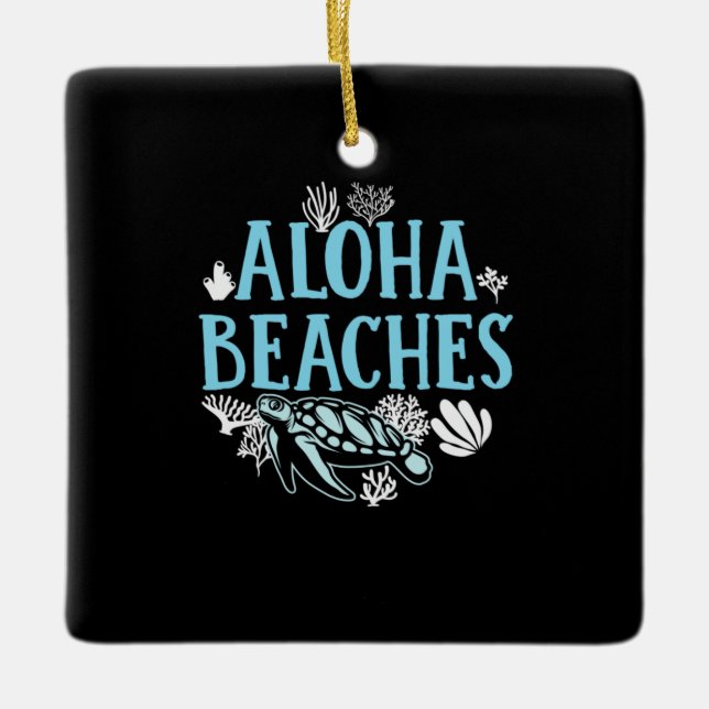 Turtle Älskare | Aloha Beacher Julgransprydnad Keramik (Framsida)