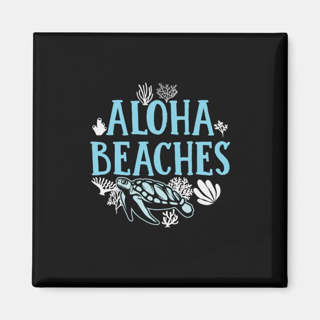 Turtle Älskare | Aloha-stränder Magnet (Framsidan)