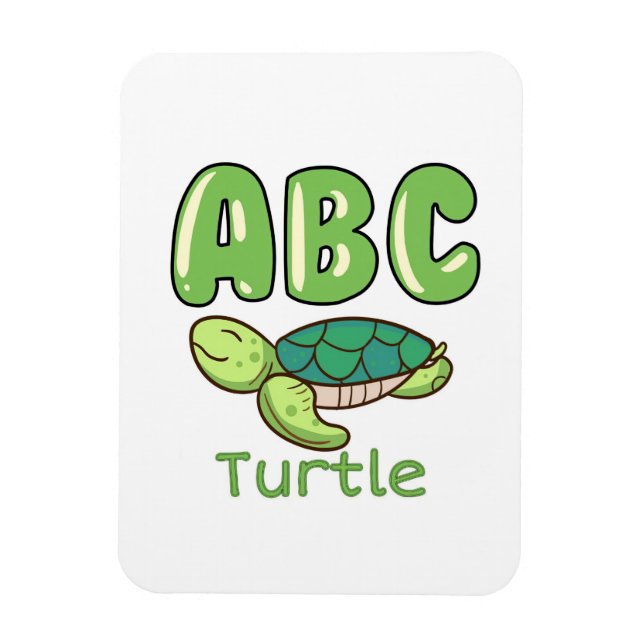 Turtle Älskare Alphabet ABC Brev Turtle Magnet (Vertikal)