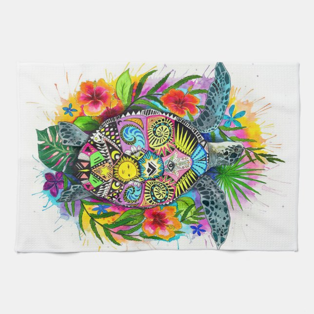 Turtle Älskare Andlig sköldpadda Kökshandduk (Horisontell)