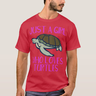 Turtle Älskare Bara en flicka som Kärlek Turtles I T Shirt