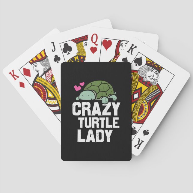 Turtle Älskare | Crazy Turtle Dam Casinokort (Baksidan)
