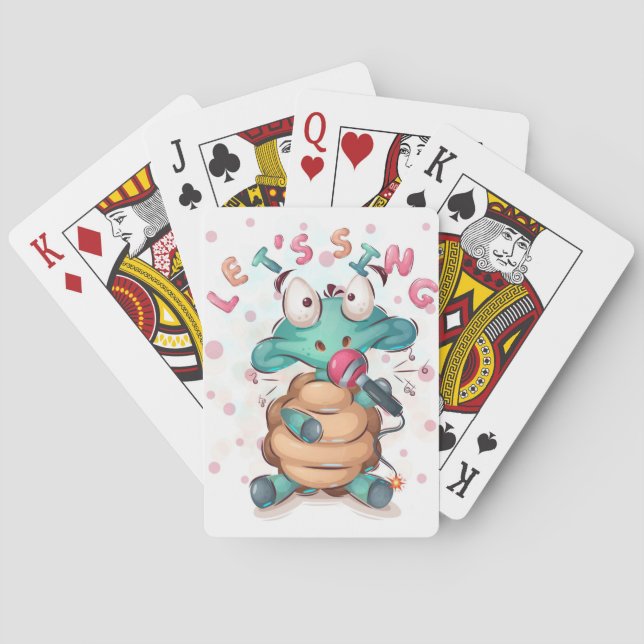 Turtle Älskare Cute Turtle sjunger Casinokort (Baksidan)