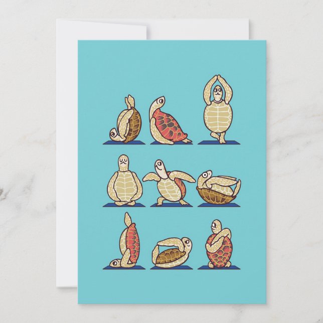 Turtle Älskare Grönt Sea Turtle Yoga Spara Datumet (Framsida)