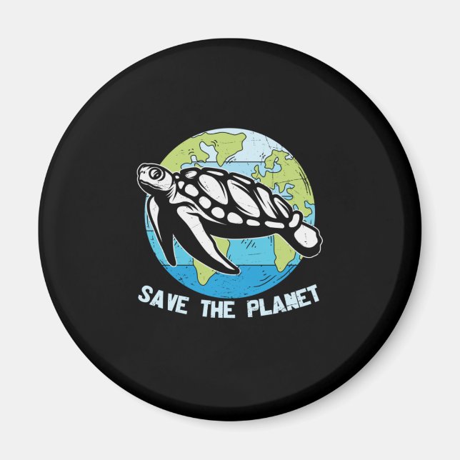 Turtle Älskare | RÄDDAT PLANETEN Magnet (Framsidan)