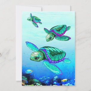 Turtle Älskare Sea Turtles Dance Tack Kort