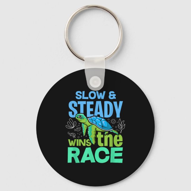 Turtle Älskare Slow och Steady vinner Tävling Nyckelring (Framsida)