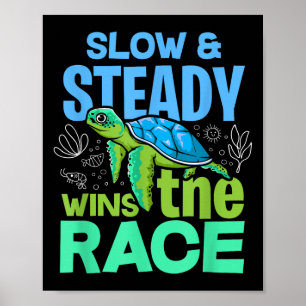 Turtle Älskare Slow och Steady vinner Tävling Poster