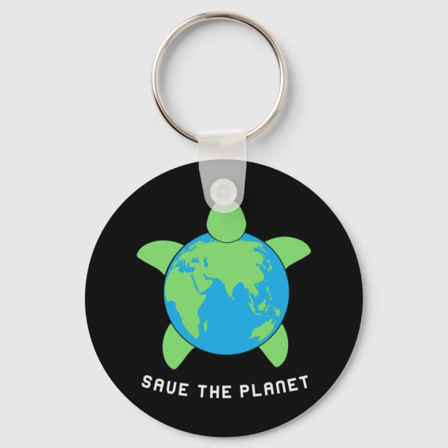 Turtle Älskare | Spara Turtle Planet Nyckelring (Framsida)