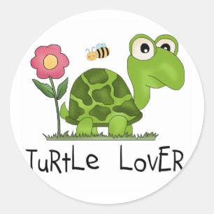 Turtle Älskare Tshirts och Gifts Runt Klistermärke