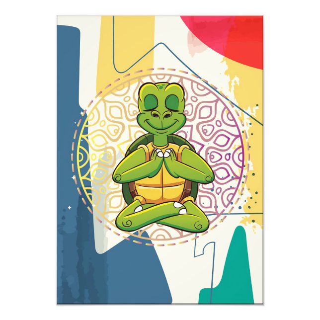 Turtle Älskare Turtle Mandala Meditation Fototryck (Framsidan)