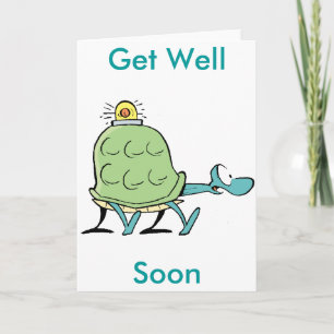 Turtle Ambulance Tecknad Get well-Soon Card Kort