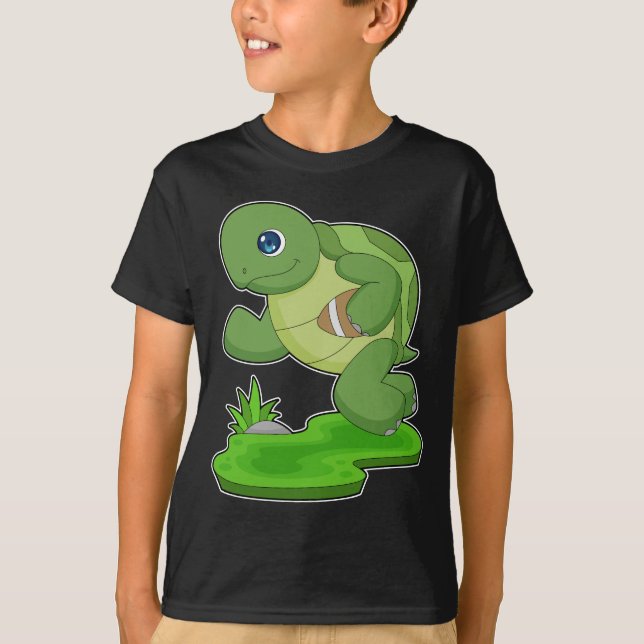 Turtle American Football Sports T Shirt (Framsida)