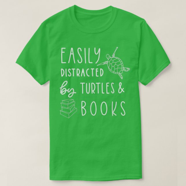 Turtle and Bok Älskare Turtle T78 T Shirt (Design framsida)