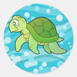 Turtle and Bubble Sea Runt Klistermärke